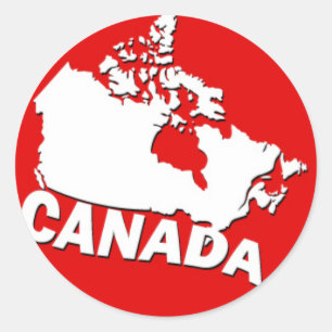 Adesivo Mapa branco e vermelho de Canadá