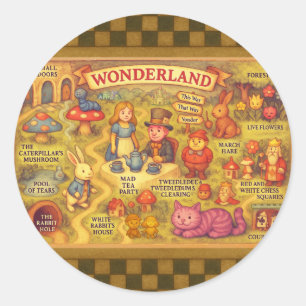 Adesivo Mapa Caprichoso das Aventuras de Alice no País das