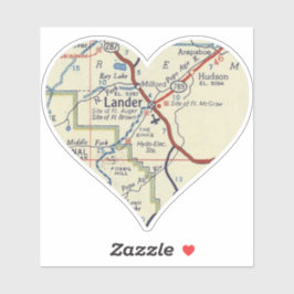 Adesivo Mapa Clássico do Lander WY