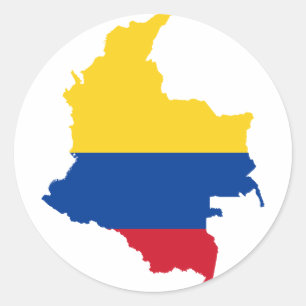 Adesivo Mapa CO da bandeira de Colômbia