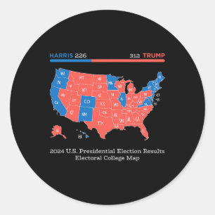 Adesivo Mapa da Academia de Resultados da Eleição Presiden
