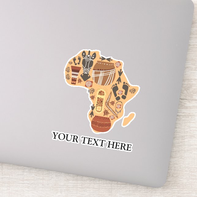 Adesivo Mapa da África com Patrimônio Cultural Africano (Detalhe)