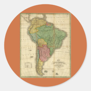 Adesivo Mapa da América do Sul em 1826 por Anthony Finley