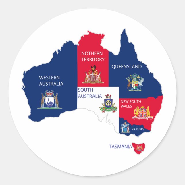 Adesivo Mapa da Austrália (Frente)