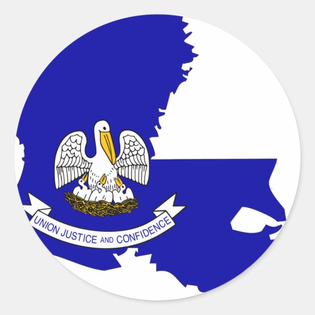 Adesivo Mapa da Bandeira da Louisiana (Frente)