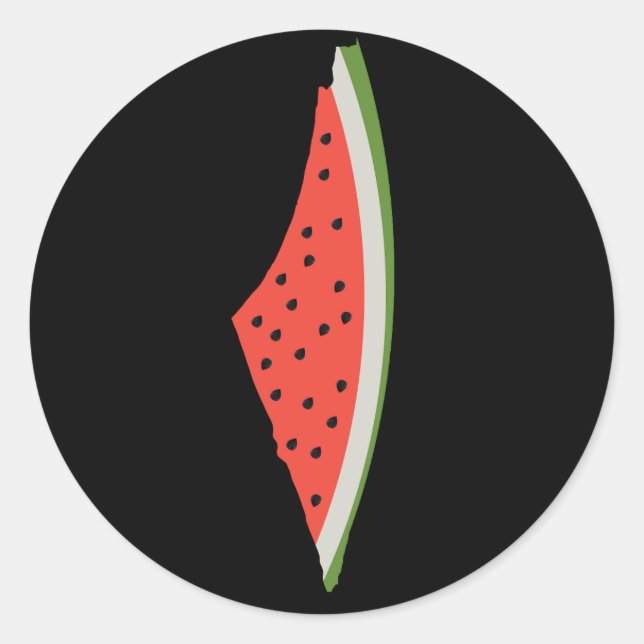 Adesivo Mapa da Bandeira da Melancia Palestina. Palestinos (Frente)