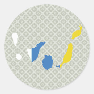 Adesivo Mapa da bandeira das Ilhas Canárias sem redução