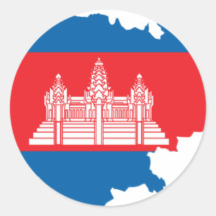 Adesivo Mapa da bandeira de Cambodia