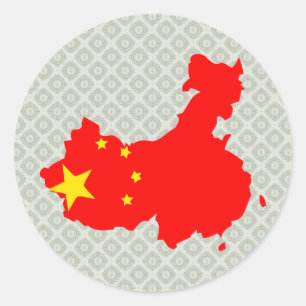 Adesivo Mapa da bandeira de China sem redução