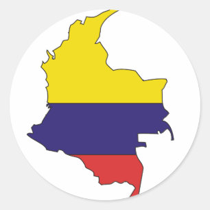 Adesivo Mapa da bandeira de Colômbia