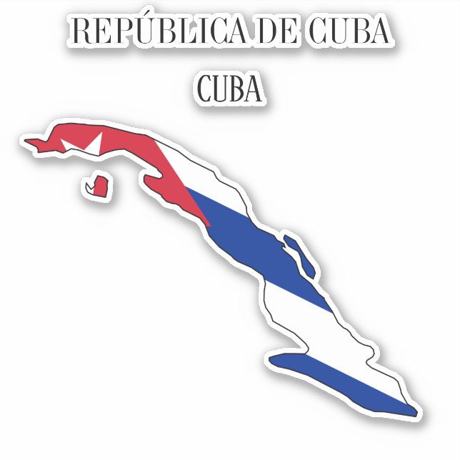 Adesivo Mapa da bandeira de Cuba (Frente)