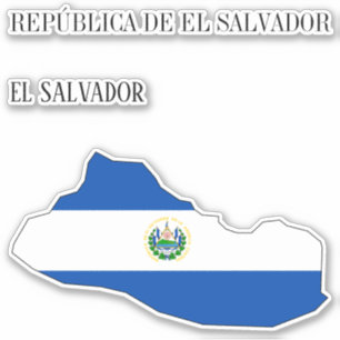 Adesivo Mapa da bandeira de El Salvador