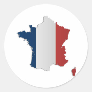 Adesivo Mapa da bandeira de France