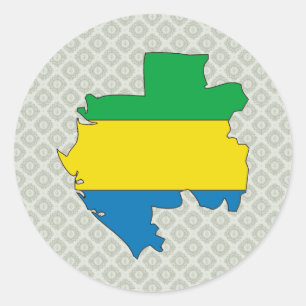 Adesivo Mapa da bandeira de Gabon sem redução
