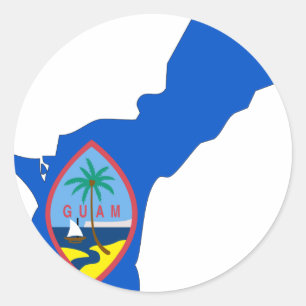 Adesivo Mapa da bandeira de Guam