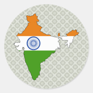 Adesivo Mapa da bandeira de India sem redução