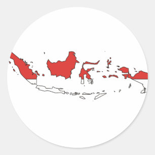 Adesivo Mapa da bandeira de Indonésia
