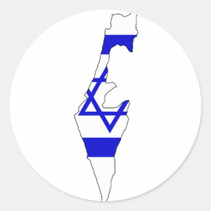 Adesivo Mapa da bandeira de Israel