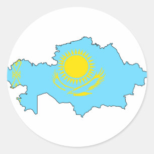 Adesivo Mapa da bandeira de Kazakhstan
