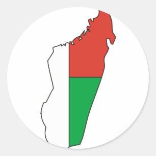 Adesivo Mapa da bandeira de Madagascar