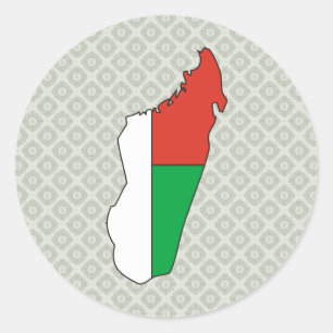 Adesivo Mapa da bandeira de Madagascar sem redução
