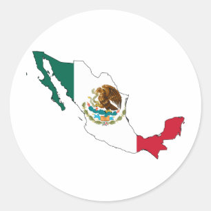 Adesivo mapa da bandeira de México. bandera Nacional do l