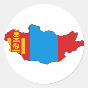 Adesivo Mapa da bandeira de Mongolia
