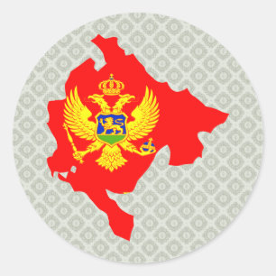 Adesivo Mapa da bandeira de Montenegro sem redução