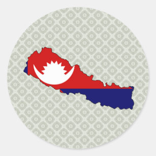 Adesivo Mapa da bandeira de Nepal sem redução