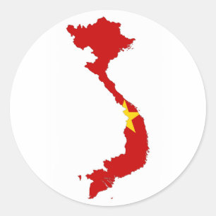 Adesivo mapa da bandeira de país de Vietnam