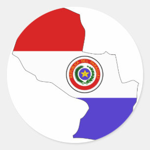 Adesivo Mapa da bandeira de Paraguai