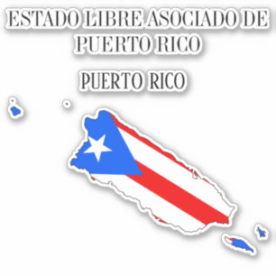 Adesivo Mapa da bandeira de Porto Rico