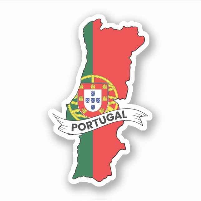 Adesivo Mapa da bandeira de Portugal (Frente)