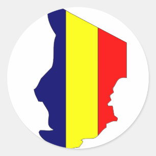 Adesivo Mapa da bandeira de República do Tchad