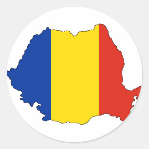 Adesivo Mapa da bandeira de Romania