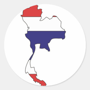 Adesivo Mapa da bandeira de Tailândia