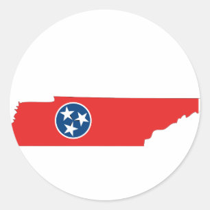 Adesivo Mapa da bandeira de Tennessee