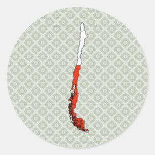 Adesivo Mapa da bandeira do Chile sem redução