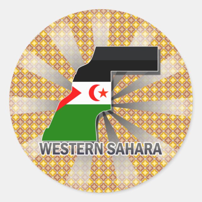 Adesivo Mapa da bandeira do Sara Ocidental 2.0 (Frente)