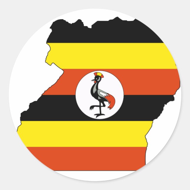 Adesivo Mapa da bandeira do Uganda (Frente)