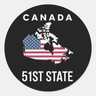 Adesivo Mapa da bandeira dos EUA Canadá 51º Estado