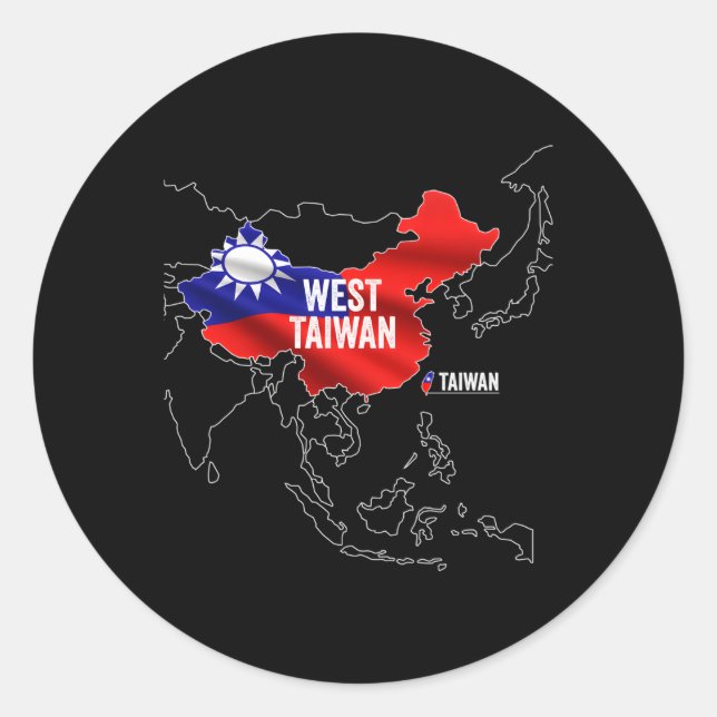 Adesivo Mapa da China no Oeste de Taiwan (Frente)
