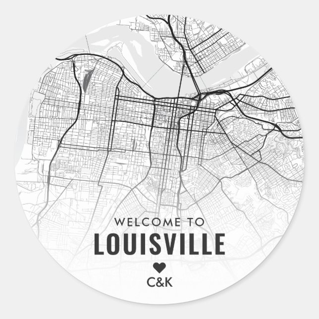 Adesivo Mapa da cidade de Louisville | Boas-vindas (Frente)