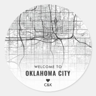 Adesivo Mapa da Cidade de Oklahoma Boas-vindas
