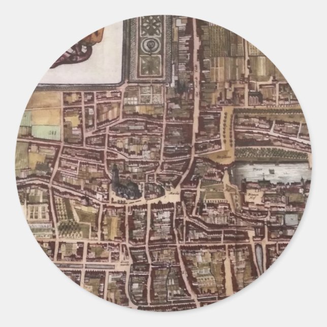 Adesivo Mapa da cidade de réplica de Haia 1649 (Frente)