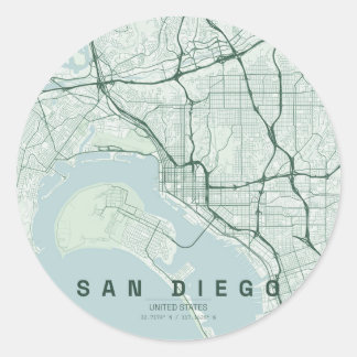 Adesivo Mapa da Cidade de San Diego EUA Design Minimalista