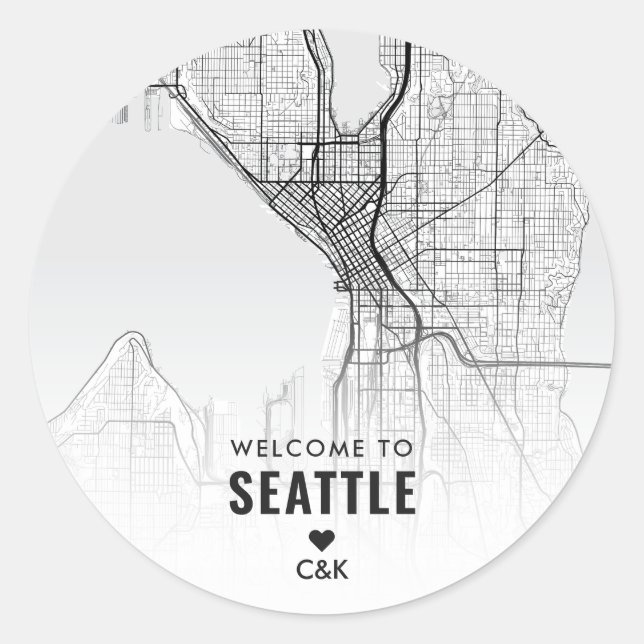 Adesivo Mapa da cidade de Seattle | Boas-vindas (Frente)