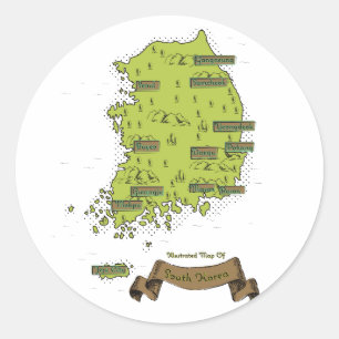 Adesivo Mapa da Coreia do Sul