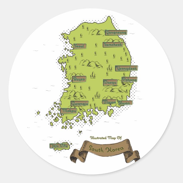 Adesivo Mapa da Coreia do Sul (Frente)