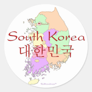 Adesivo Mapa da Coreia do Sul